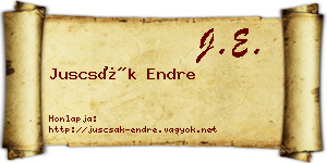 Juscsák Endre névjegykártya